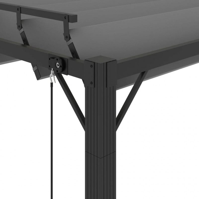 Altana z żaluzjowym dachem 3x3 m, antracyt, tkanina i aluminium