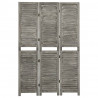 Parawan 3-panelowy, szary, 106,5x166 cm, lite drewno
