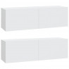Szafki ścienne pod TV, 2 szt., białe, 100x30x30 cm