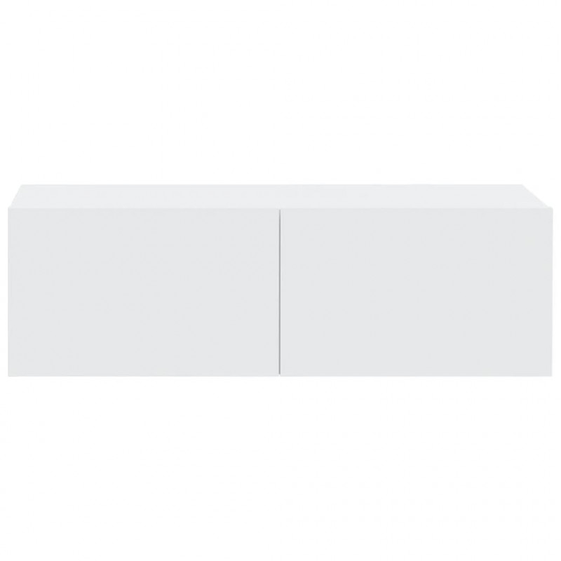 Szafki ścienne pod TV, 2 szt., białe, 100x30x30 cm