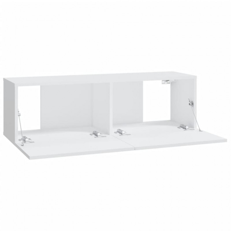 Szafki ścienne pod TV, 2 szt., białe, 100x30x30 cm