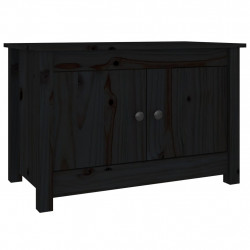Szafka na buty, czarna, 70x38x45,5 cm, lite drewno sosnowe