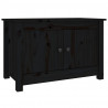 Szafka na buty, czarna, 70x38x45,5 cm, lite drewno sosnowe