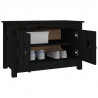 Szafka na buty, czarna, 70x38x45,5 cm, lite drewno sosnowe