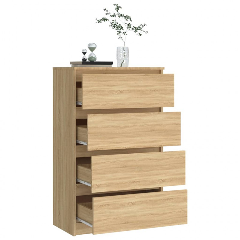 Komoda, dąb sonoma, 60x35x98,5 cm, materiał drewnopochodny
