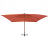 Wiszący parasol z drewnianym słupkiem, 400x300 cm, terakotowy