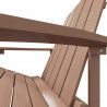 Krzesło Adirondack z podnóżkiem, HDPE, brązowe