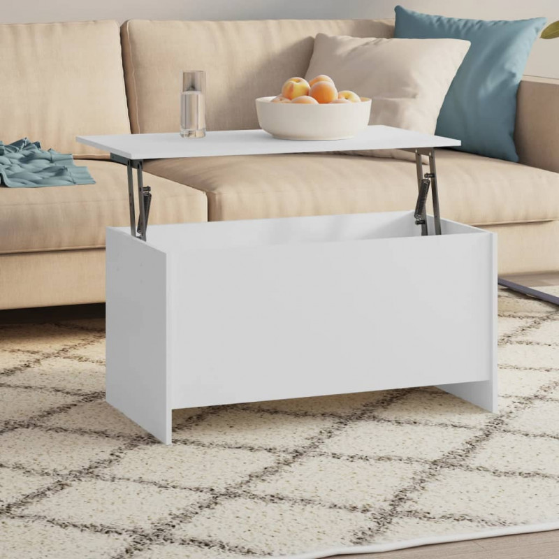 Stolik kawowy, biały, 102x55,5x52,5 cm, materiał drewnopochodny