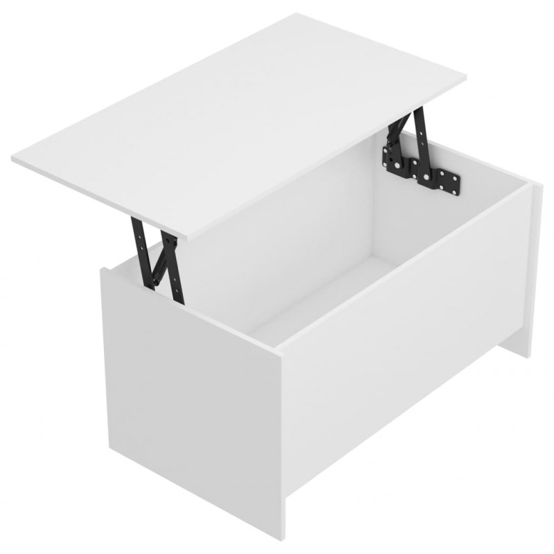 Stolik kawowy, biały, 102x55,5x52,5 cm, materiał drewnopochodny