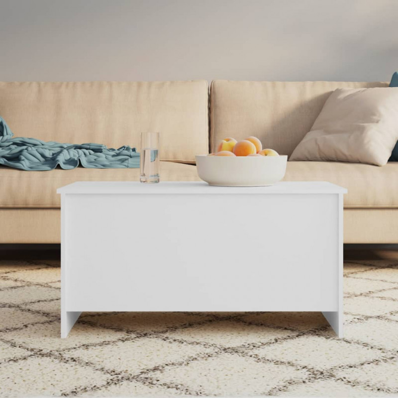 Stolik kawowy, biały, 102x55,5x52,5 cm, materiał drewnopochodny