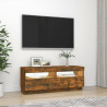 Szafka pod TV z oświetleniem LED, przydymiony dąb, 100x35x40 cm