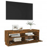 Szafka pod TV z oświetleniem LED, przydymiony dąb, 100x35x40 cm