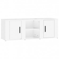 Szafka pod TV, wysoki połysk, biała, 150x34,5x30 cm