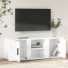 Szafka pod TV, wysoki połysk, biała, 150x34,5x30 cm