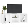 Szafka pod TV, wysoki połysk, biała, 150x34,5x30 cm