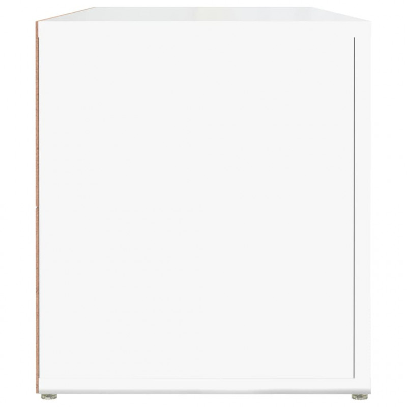 Szafka pod TV, wysoki połysk, biała, 150x34,5x30 cm