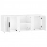 Szafka pod TV, wysoki połysk, biała, 150x34,5x30 cm