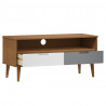 Szafka TV MOLDE, brązowa, 106x40x49 cm, lite drewno sosnowe