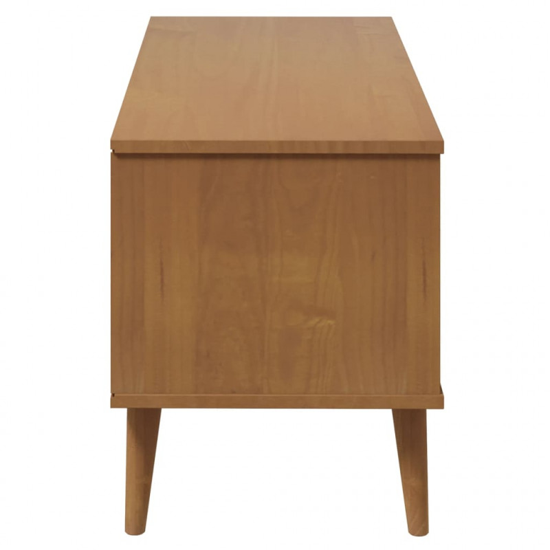 Szafka TV MOLDE, brązowa, 106x40x49 cm, lite drewno sosnowe