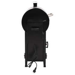 Grill na pellet z kominem, czarny, 104 cm, żelazo