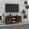 Szafka pod TV, metalowe nóżki, przydymiony dąb, 103,5x35x50 cm