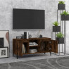Szafka pod TV, metalowe nóżki, przydymiony dąb, 103,5x35x50 cm