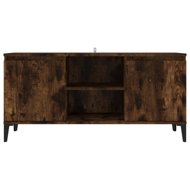 Szafka pod TV, metalowe nóżki, przydymiony dąb, 103,5x35x50 cm