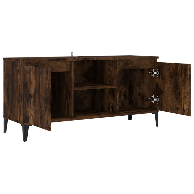 Szafka pod TV, metalowe nóżki, przydymiony dąb, 103,5x35x50 cm