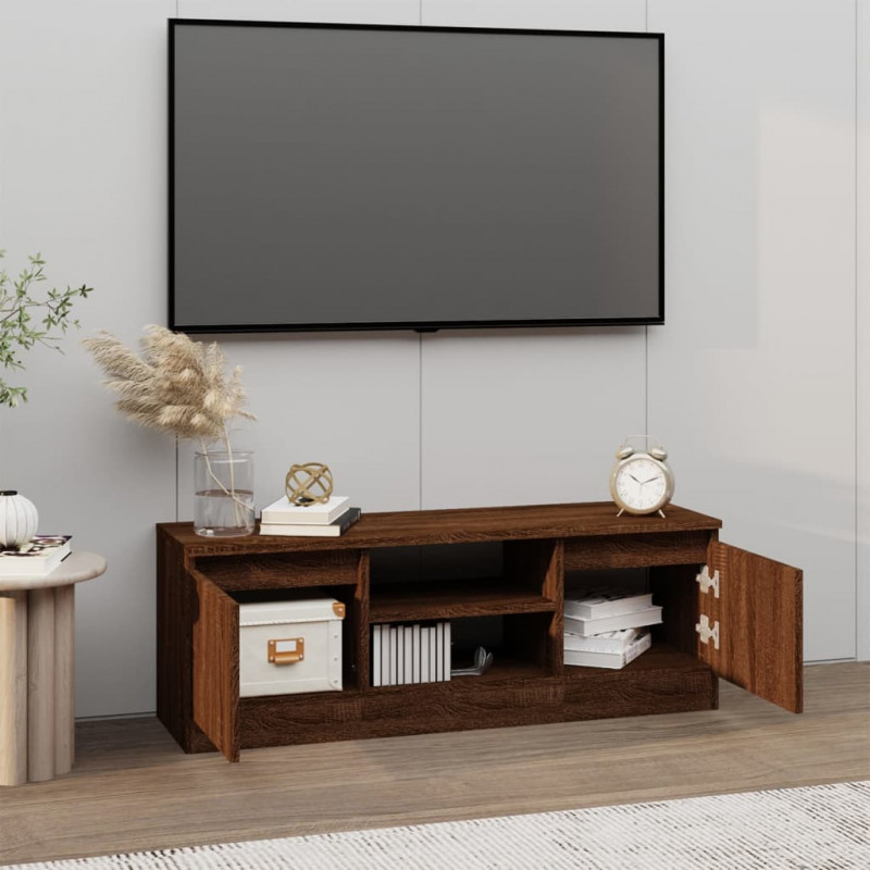 Szafka pod TV, z drzwiczkami, brązowy dąb, 102x30x36 cm