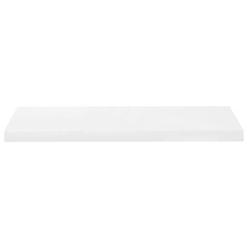 Półki ścienne, 2 szt, wysoki połysk, białe, 80x23,5x3,8 cm, MDF