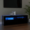 Szafka pod TV z oświetleniem LED, czarna, 120x35x40 cm