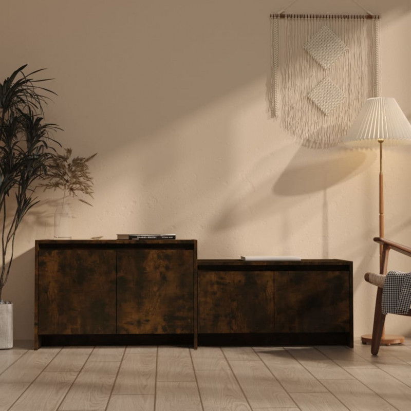 Szafka pod TV, przydymiony dąb, 146,5x35x50 cm