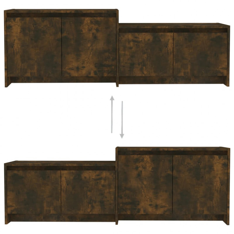 Szafka pod TV, przydymiony dąb, 146,5x35x50 cm