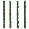 Girlandy świąteczne, 4 szt., z bombkami, zielone, 270 cm, PVC