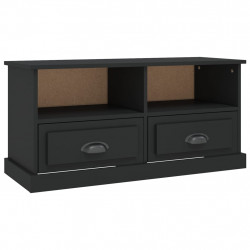 Szafka pod TV, czarna, 93x35,5x45 cm, materiał drewnopochodny