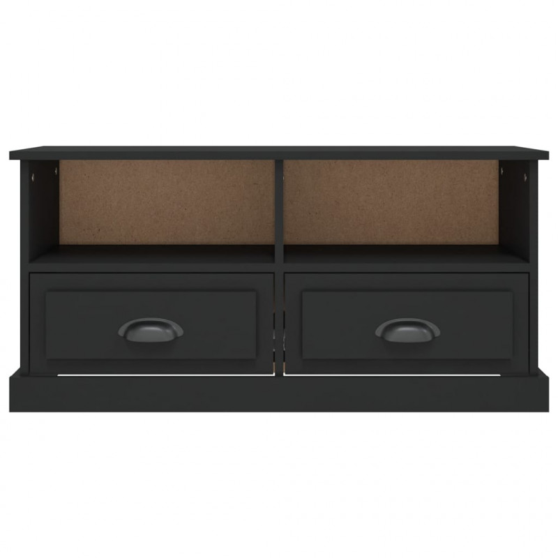 Szafka pod TV, czarna, 93x35,5x45 cm, materiał drewnopochodny