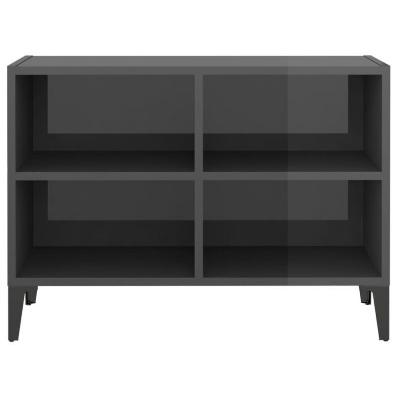 Szafka TV z metalowymi nóżkami, szara, połysk, 69,5x30x50 cm