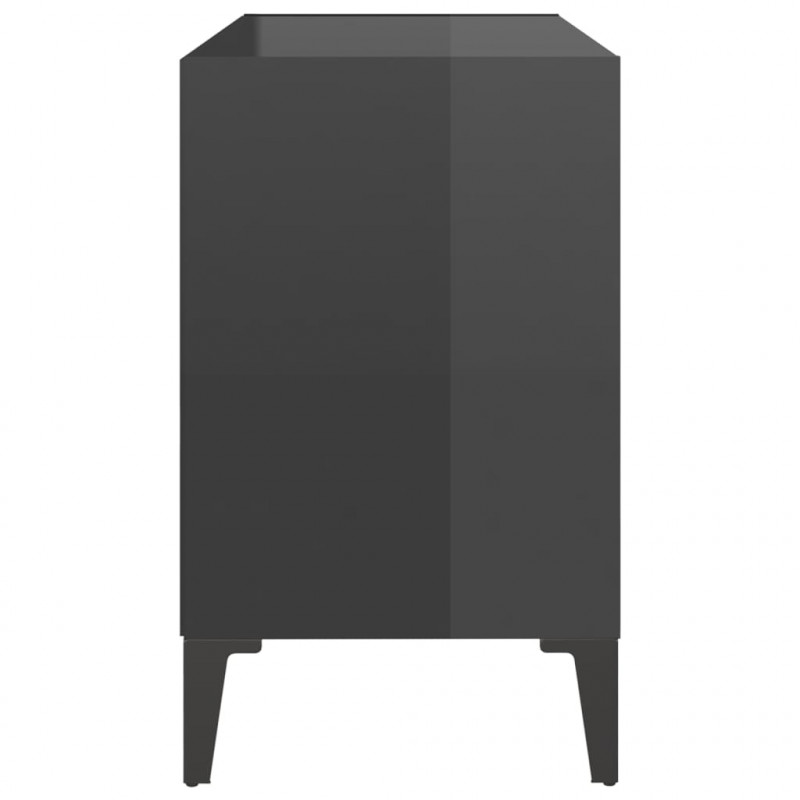 Szafka TV z metalowymi nóżkami, szara, połysk, 69,5x30x50 cm