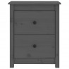 Szafki nocne, 2 szt., szare, 50x35x61,5 cm, lite drewno sosnowe