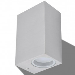 Lampy ścienne zewnętrzne 2 szt., kwadratowe, góra/dół