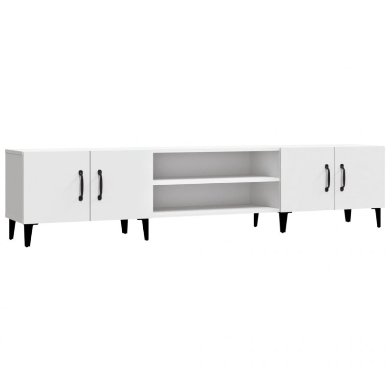 Szafka pod TV, biała, 180x31,5x40 cm, materiał drewnopochodny