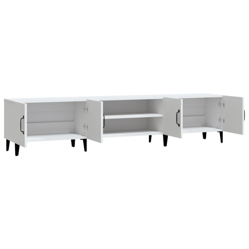 Szafka pod TV, biała, 180x31,5x40 cm, materiał drewnopochodny