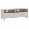 Szafka pod TV HAMAR, biała, 106x40x40 cm, lite drewno sosnowe