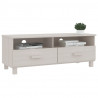 Szafka pod TV HAMAR, biała, 106x40x40 cm, lite drewno sosnowe