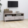 Szafka pod TV HAMAR, biała, 106x40x40 cm, lite drewno sosnowe