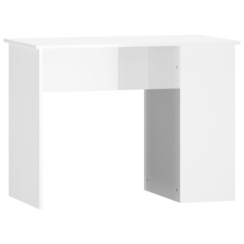 Biurko, białe z połyskiem, 100x55x75cm, materiał drewnopochodny