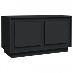 Szafka pod TV, czarna, 80x35x45 cm, materiał drewnopochodny