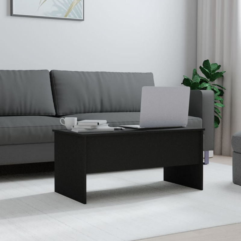 Stolik kawowy, czarny 102x50,5x46,5 cm, materiał drewnopochodny