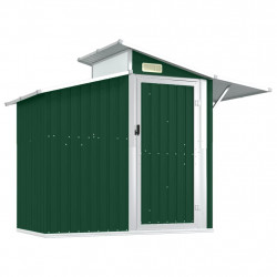 Szopa ogrodowa, zielona, 270x130x208,5 cm, stal galwanizowana