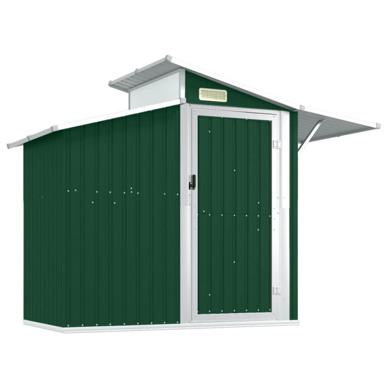 Szopa ogrodowa, zielona, 270x130x208,5 cm, stal galwanizowana